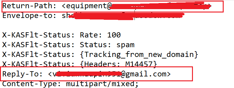 Spam Email Header Sample