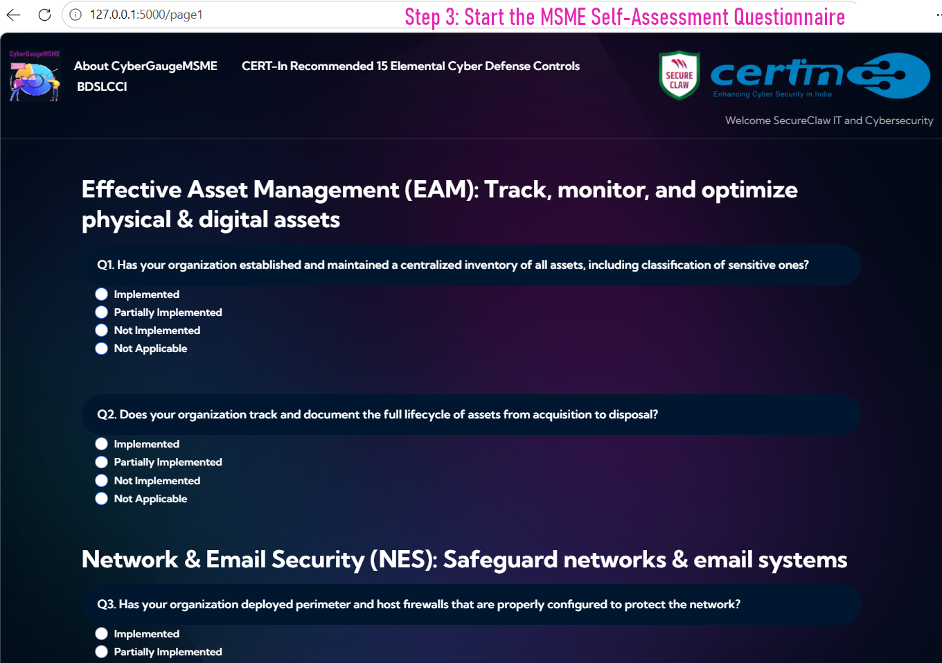 CyberGaugeMSME Step 3